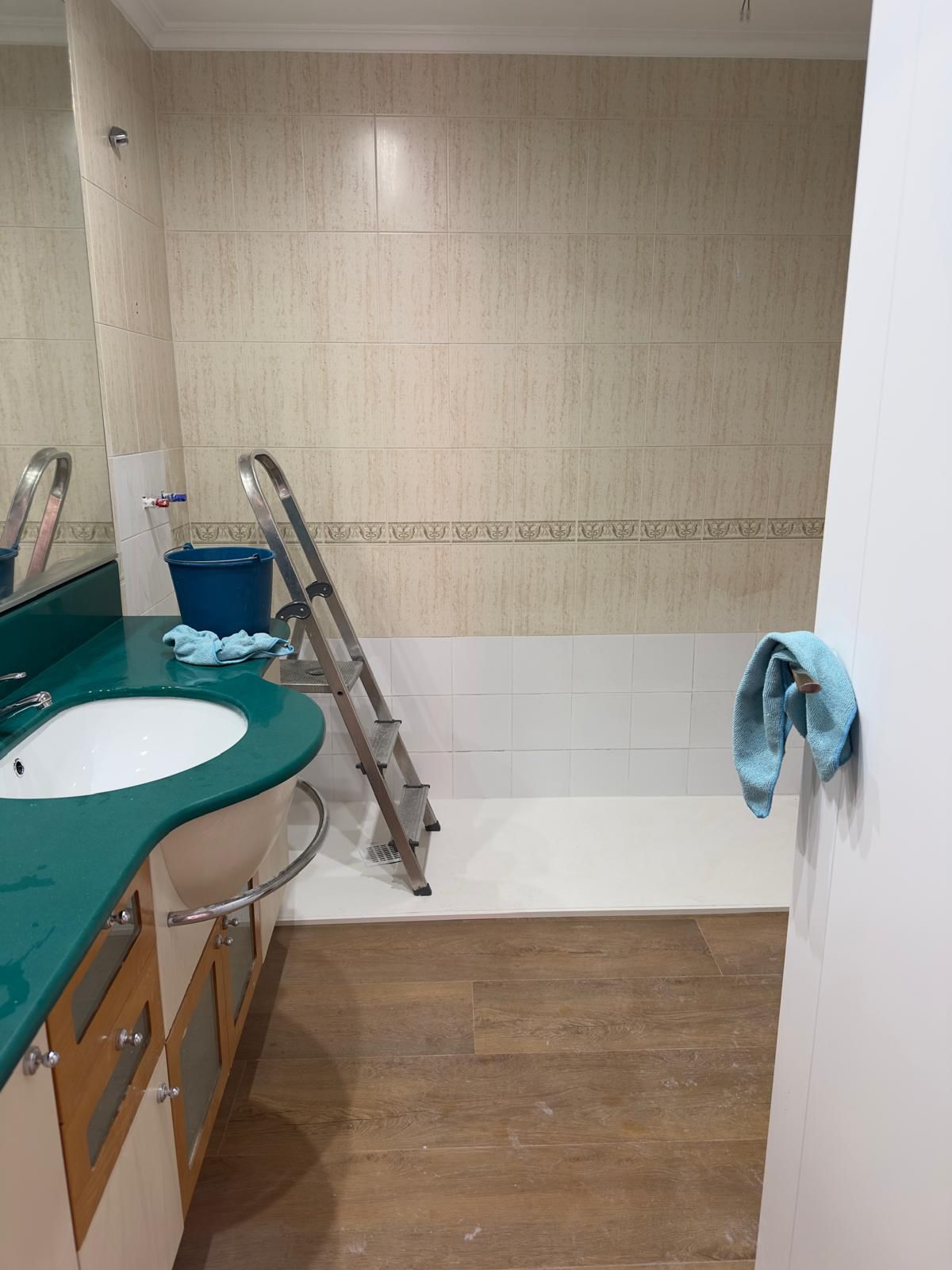 Baño antes de limpieza post-obra